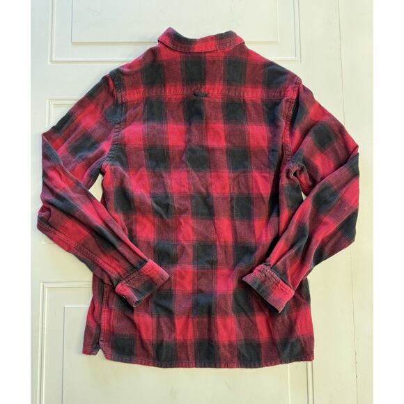 Men's Urban Outfitters Red Black Standard Fit Flannel Button Up Size Medium - Picture 6 of 6